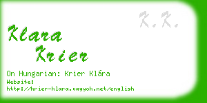 klara krier business card